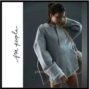 Free People Free Spirit Tunic Oversized Gray Sweatshirt